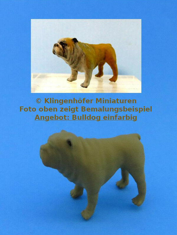 Bulldogge ca. H 1,9 cm unbemalt  (1:22,5)
